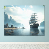 zeilschip canvas afdruk (Insitu (Houten vloer))