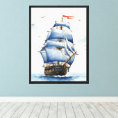 Zeilschip Canvas Afdruk (Insitu (Houten vloer))
