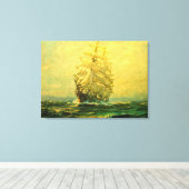 Zeilschip doorkruist de Atlantische Oceaan Canvas Afdruk (Insitu (Houten vloer))