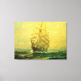 Zeilschip doorkruist de Atlantische Oceaan Canvas Afdruk