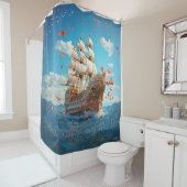 zeilschip douchegordijn (In situ)