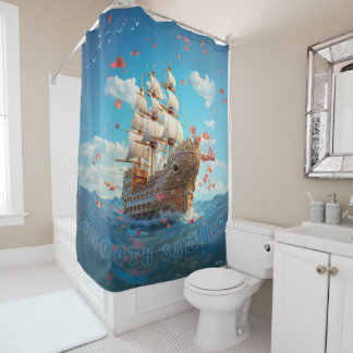 zeilschip douchegordijn