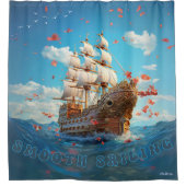 zeilschip douchegordijn (Voorkant)