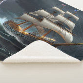 Zeilschip en Lightning Art Sherpa Deken (3/4)