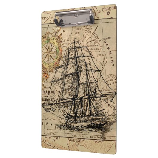  zeilschip en oud Europees Klembord (Links)