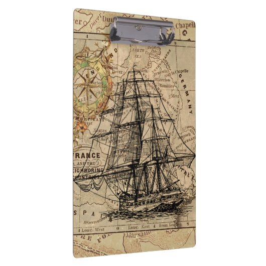  zeilschip en oud Europees Klembord (Rechts)