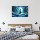 Zeilschip episch storm dark fantasy decor canvas afdruk (Insitu (Slaapkamer))