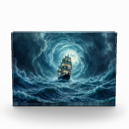 Zeilschip episch storm dark fantasy decor fotoblokken