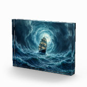 Zeilschip episch storm dark fantasy decor fotoblokken (Rechts)