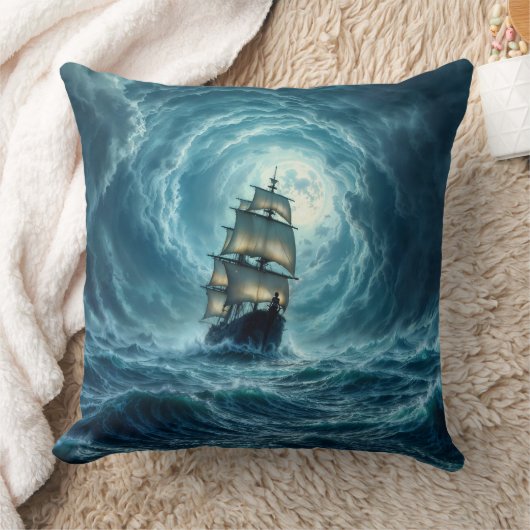 Zeilschip episch storm dark fantasy decor kussen (Deken)