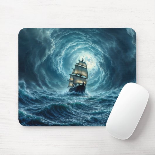 Zeilschip episch storm dark fantasy decor muismat (Met muis)