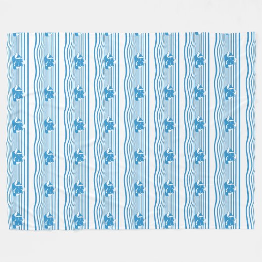 Zeilschip Fleece Deken (Voorkant (Horizontaal))