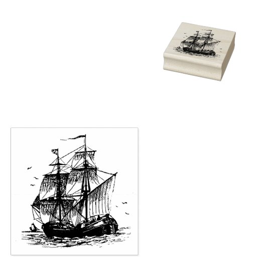 Zeilschip Houten stempel (Gestempeld)