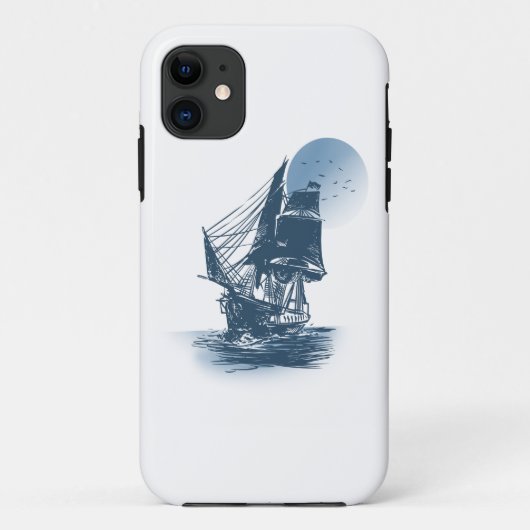 zeilschip - Kies achtergrondkleur Case-Mate iPhone Case (Achterkant)