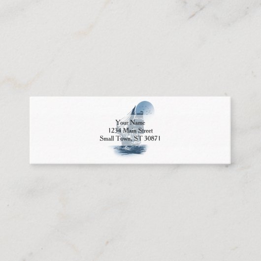  zeilschip - Kies achtergrondkleur Mini Visitekaartje (Voorkant)