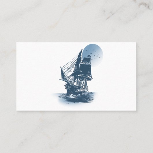 zeilschip - Kies achtergrondkleur Visitekaartje (Achterkant)