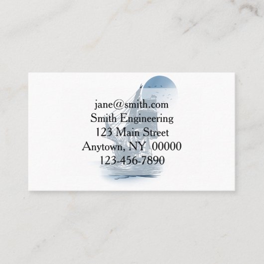  zeilschip - Kies achtergrondkleur Visitekaartje (Voorkant)