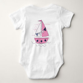 Zeilschip Meisjesachtig Patrijspoort Roze Witte St Romper
