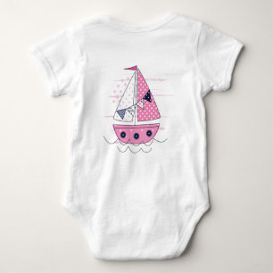 Zeilschip Meisjesachtig Patrijspoort Roze Witte St Romper