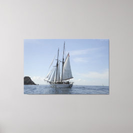 Zeilschip met duidelijke Skies canvas Afdruk