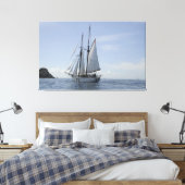 Zeilschip met duidelijke Skies canvas Afdruk (Insitu (Slaapkamer))