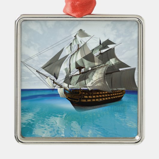 Zeilschip Metalen Ornament (Voorkant)