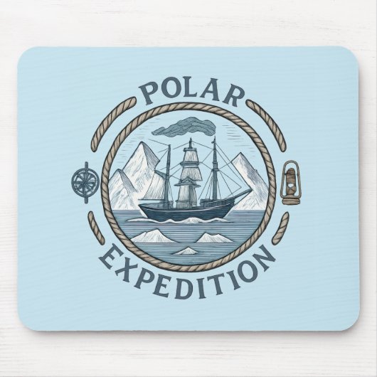 zeilschip & nautisch embleem muismat (Voorkant)