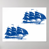 zeilschip nautische oceaanklipper poster (Voorkant)