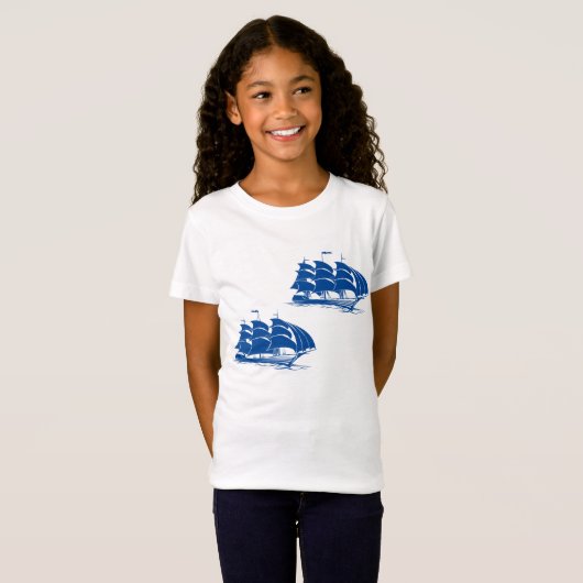 zeilschip nautische oceaanklipper t-shirt (Voorkant volledig)