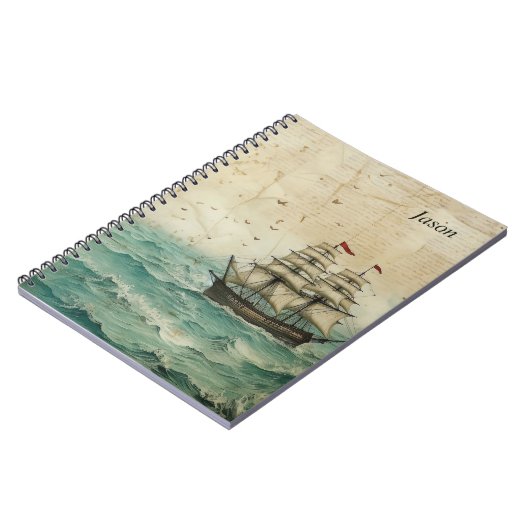  zeilschip notitieboek (Linkerzijde)