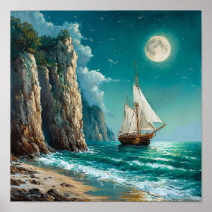 Zeilschip Oceaan Klassiek Zeegezicht Maritiem Poster