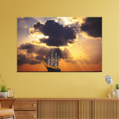 Zeilschip onder de zon-canvaskunst canvas afdruk (Insitu (Woonkamer))