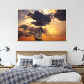 Zeilschip onder de zon-canvaskunst canvas afdruk (Insitu (Slaapkamer))