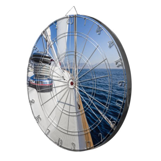 zeilschip op het zee dartbord (Voorkant Rechts)