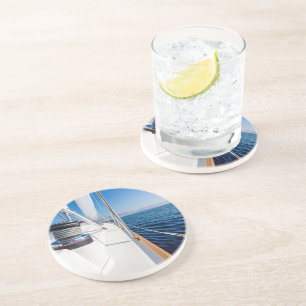 zeilschip op het zee zandsteen onderzetter