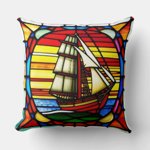 Zeilschip over oceaangolven kussen