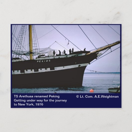 Zeilschip Peking, voorheen TS Arethusa Briefkaart (Voorkant)