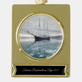 Zeilschip Rembrandt van Rijn 1947 Verguld Banner Ornament (Voorkant)