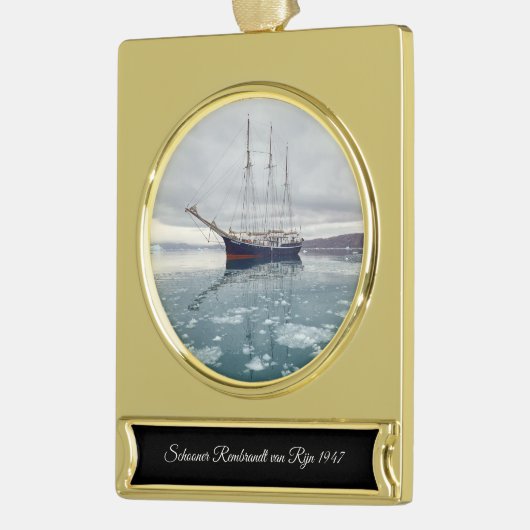 Zeilschip Rembrandt van Rijn 1947 Verguld Banner Ornament (Links)