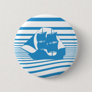 Zeilschip Ronde Button 5,7 Cm