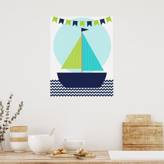 Zeilschip-themaposter voor de kinderkamer poster (Keuken)