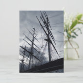 Zeilschip uitnodigingskaart kaart (Staand voorkant)