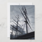 Zeilschip uitnodigingskaart kaart (Achterkant)