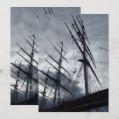 Zeilschip uitnodigingskaart kaart (Voorkant / Achterkant)