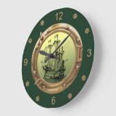 Zeilschip van Galleon ~ Brass Porthole ~   Grote Klok (Hoek)