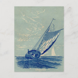 Zeilschip vintage reizen briefkaart