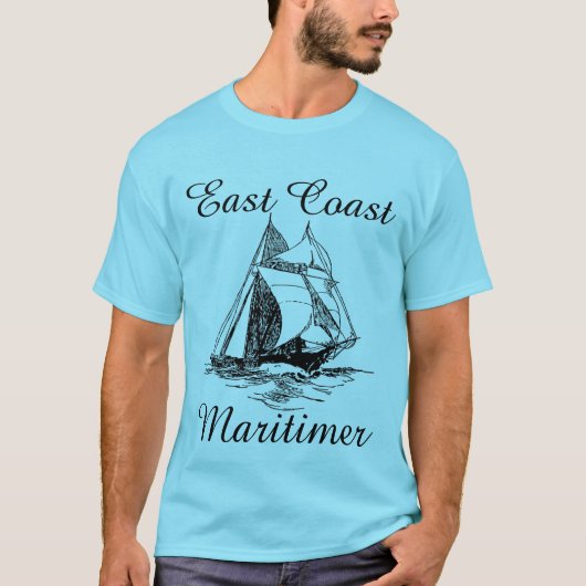 Zeilschip voor de oostkust van Maritimer T-shirt (Voorkant)