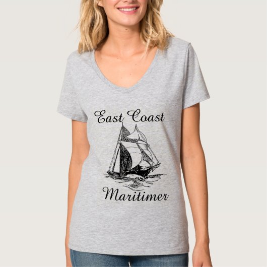 Zeilschip voor de oostkust van Maritimer T-shirt (Voorkant)