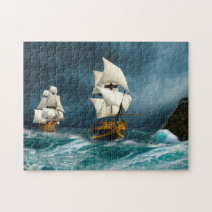 Zeilschip voor zeeen met zeilboot voor volwassenen legpuzzel