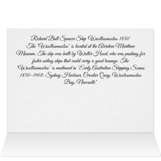 Zeilschip Woolloomooloo 1850 (Binnen Horizontaal (Boven))